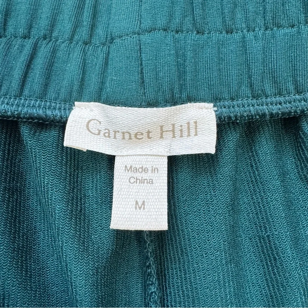 Garnet Hill Wide Leg Crop Pants‎ Women’s Medium Green Minimalist Casual Holiday - Picture 5 of 9